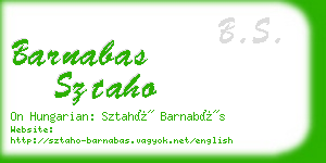 barnabas sztaho business card